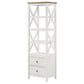 Sac 72 Inch Media Tower Pier 4 Shelves 2 Drawers Asian Hardwood White By Casagear Home BM309183