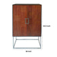 Manie 64 Inch Bar Cabinet with Inner Shelves Mango Wood Walnut Brown By Casagear Home BM309195