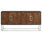 Manie 67 Inch Sideboard Cabinet Console 4 Doors Mango Wood Walnut Brown By Casagear Home BM309196