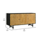 64 Inch Sideboard Cabinet Console with 3 Doors Mango Wood and MDF Brown By Casagear Home BM309206