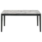 Abi 63 Inch Dining Table 6 Seater Beveled Top Faux Marble Finish Gray By Casagear Home BM309226