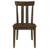 Riza 23 Inch Dining Chair Set of 2 Wire Brushed Slatted Back Rich Brown By Casagear Home BM309229