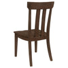 Riza 23 Inch Dining Chair Set of 2 Wire Brushed Slatted Back Rich Brown By Casagear Home BM309229