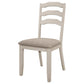 Rina 24 Inch Dining Chair Set of 2 Ladderback Cream Asian Hardwood By Casagear Home BM309232