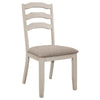 Rina 24 Inch Dining Chair Set of 2 Ladderback Cream Asian Hardwood By Casagear Home BM309232