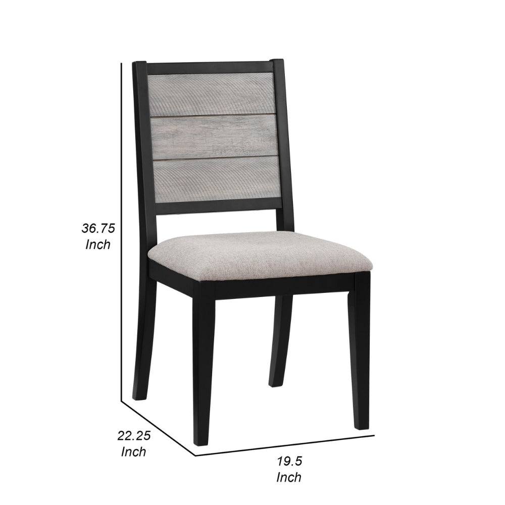 Elina 23 Inch Dining Chair Set of 2 Plank Style Back Gray Polyester By Casagear Home BM309239