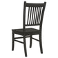 Marissa 22 Inch Dining Chair Set of 2 Slatted Back Black Asian Hardwood By Casagear Home BM309244