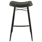 Vini 30 Inch Bar Stool Set of 2 Curved Leather Seat Channel Tufted Black By Casagear Home BM309255