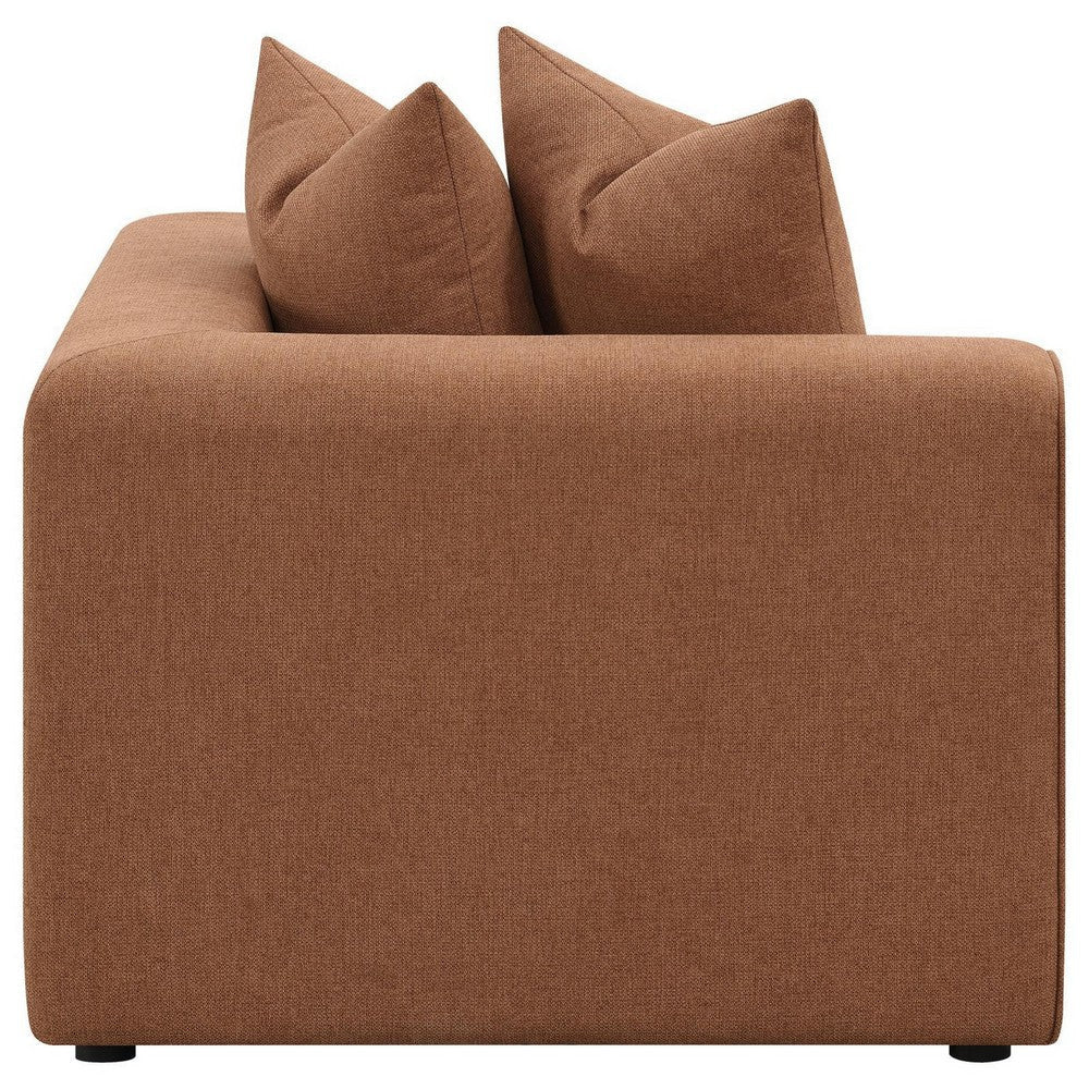 Hani 39 Inch Modular Corner Wedge Trillium Polyester 2 Pillows Brown By Casagear Home BM309258