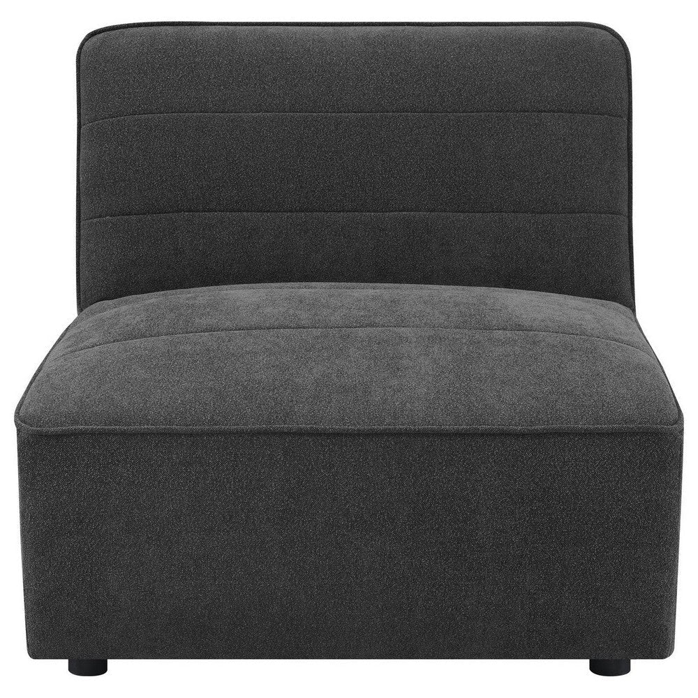 Suri 38 Inch Modular Armless Chair Soft Modern Boucle Fabric Gray By Casagear Home BM309259