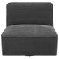 Suri 38 Inch Swivel Armless Chair Horizontal Stitching Gray Boucle By Casagear Home BM309262