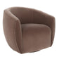 Vila 33 Inch Swivel Accent Chair Barrel Design Cushioned Dusty Brown By Casagear Home BM309273