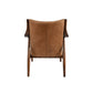 30 Inch Club Chair Channel Stitching Genuine Leather Upholstery Brown By Casagear Home BM309288