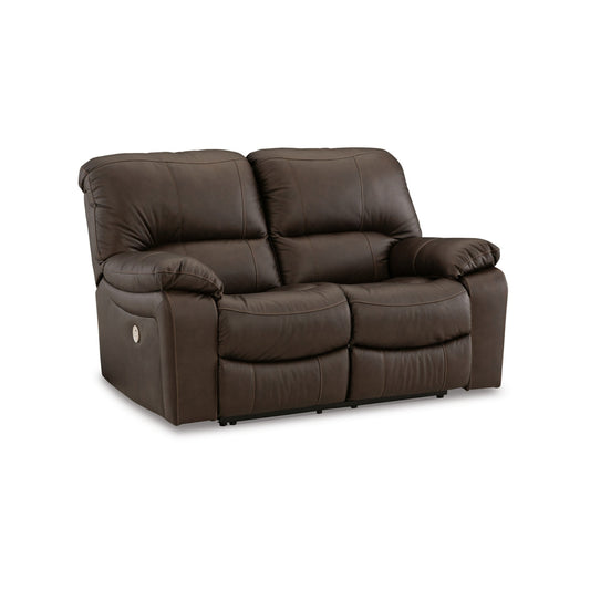 Niy 65 Inch Power Recliner Loveseat, Cushioned, Dark Brown Leather By Casagear Home