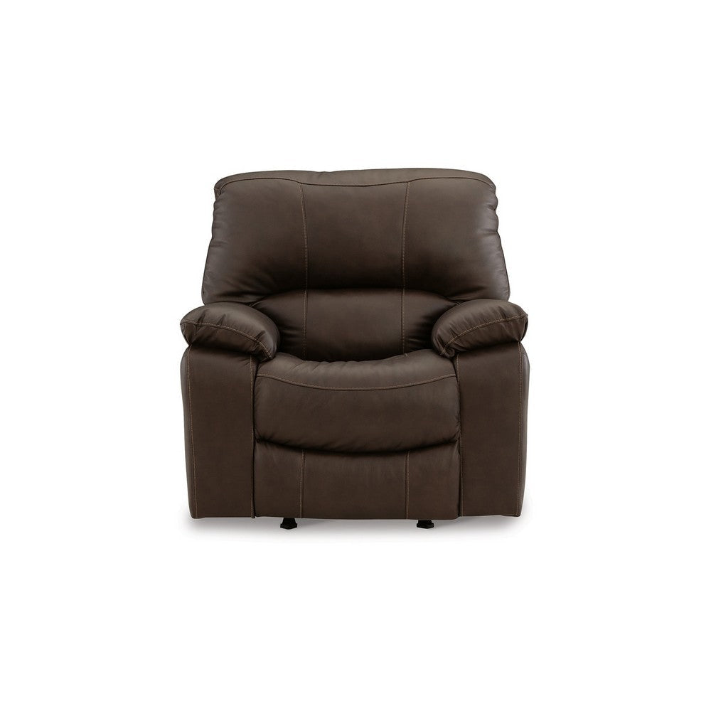 Niy 41 Inch Chair Power Rocker Recliner Cushioned Dark Brown Upholstery By Casagear Home BM309301