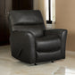 40 Inch Chair, Manual Rocker Recliner, Gray Leather Upholstery By Casagear Home