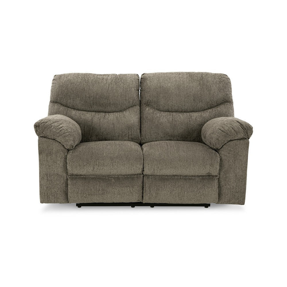 Tul 70 Inch Manual Recliner Loveseat Soft Cushioned Taupe Gray Polyester By Casagear Home BM309311