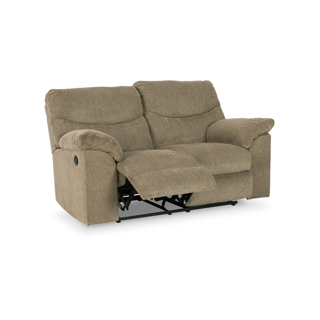 Tul 70 Inch Manual Recliner Loveseat Soft Cushioned Beige Brown Polyester By Casagear Home BM309312