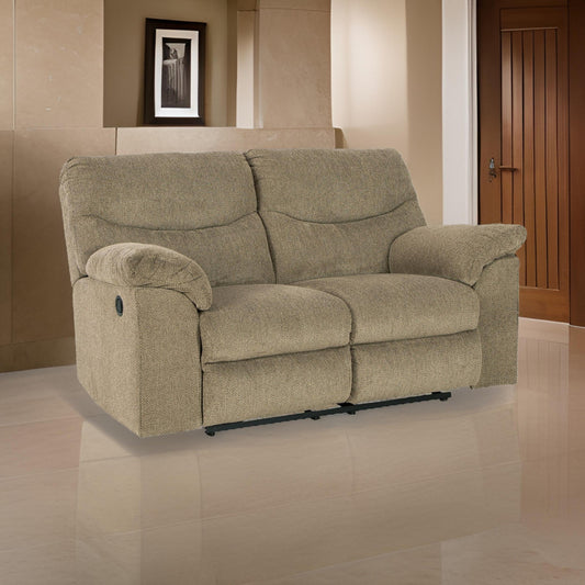 Tul 70 Inch Manual Recliner Loveseat, Soft Cushioned, Beige Brown Polyester By Casagear Home