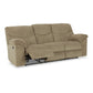 Tul 93 Inch Manual Recliner Sofa Soft Cushioned Beige Brown Polyester By Casagear Home BM309313