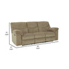 Tul 93 Inch Manual Recliner Sofa Soft Cushioned Beige Brown Polyester By Casagear Home BM309313