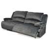 Yan 93 Inch Dual Manual Recliner Sofa Cushioned Charcoal Gray Polyester By Casagear Home BM309316