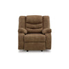 Zoj 40 Inch Manual Recliner Chair Rocker Cushioned Brown Faux Leather By Casagear Home BM309318