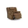 Zoj 40 Inch Manual Recliner Chair Rocker Cushioned Brown Faux Leather By Casagear Home BM309318