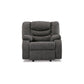 Zoj 40 Inch Manual Recliner Chair Rocker Cushioned Gray Faux Leather By Casagear Home BM309319