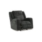 Kavi 42 Inch Manual Recliner Chair Cushioned Black Polyester Upholstery By Casagear Home BM309320