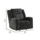 Kavi 42 Inch Manual Recliner Chair Cushioned Black Polyester Upholstery By Casagear Home BM309320