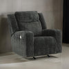 Kavi 42 Inch Power Recliner Chair Cushioned Black Polyester Upholstery By Casagear Home BM309323