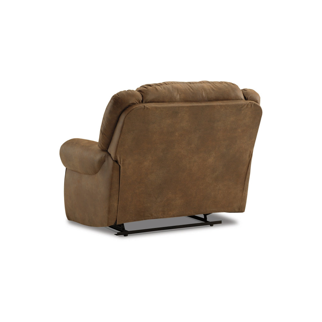 Avi 50 Inch Chair Wide Seat Power Recliner Cushioned Brown Faux Leather By Casagear Home BM309328