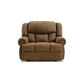 Avi 55 Inch Chair Pull Tab Manual Recliner Wide Seat Brown Faux Leather By Casagear Home BM309329