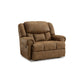 Avi 55 Inch Chair Pull Tab Manual Recliner Wide Seat Brown Faux Leather By Casagear Home BM309329