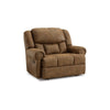 Avi 55 Inch Chair, Pull Tab Manual Recliner, Wide Seat, Brown Faux Leather By Casagear Home