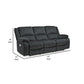 Wie 87 Inch Power Recliner Sofa USB Slate Gray Poly Chenille Upholstery By Casagear Home BM309332