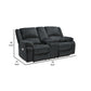 Wie 76 Inch Power Recliner Loveseat Center Console Slate Gray Chenille By Casagear Home BM309333