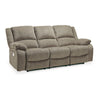 Wie 87 Inch Power Recliner Sofa, USB, Pewter Gray Chenille Upholstery By Casagear Home