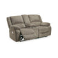 Wie 76 Inch Power Recliner Loveseat Center Console Pewter Gray Chenille By Casagear Home BM309336