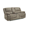 Wie 76 Inch Power Recliner Loveseat Center Console Pewter Gray Chenille By Casagear Home BM309336