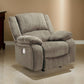 Wie 39 Inch Power Recliner Chair Rocker Pewter Gray Chenille Upholstery By Casagear Home BM309337