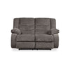 Tee 63 Inch Manual Recliner Loveseat Cushioned Gray Chenille Upholstery By Casagear Home BM309342