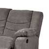 Tee 63 Inch Manual Recliner Loveseat Cushioned Gray Chenille Upholstery By Casagear Home BM309342