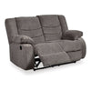 Tee 63 Inch Manual Recliner Loveseat, Cushioned, Gray Chenille Upholstery By Casagear Home