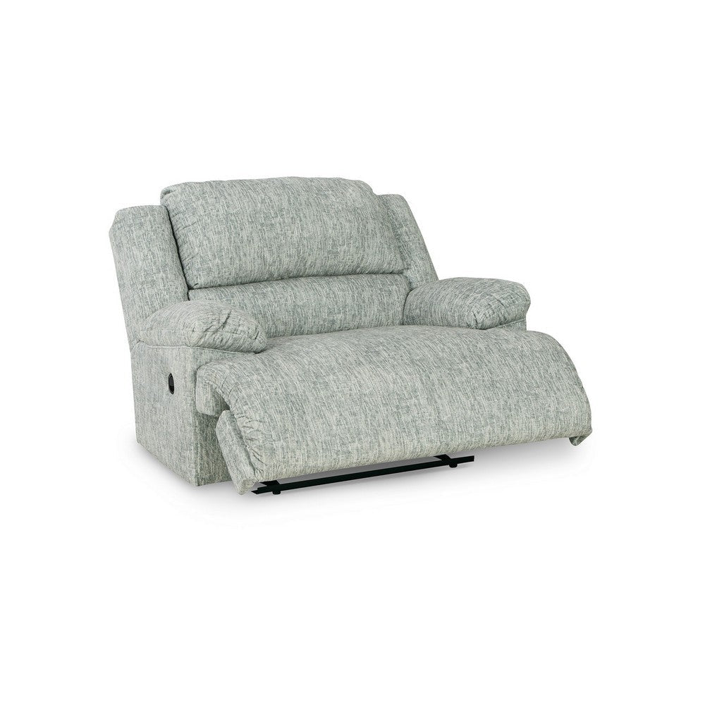 Zil 57 Inch Manual Recliner Chair Zero Wall Wide Seat Gray Polyester By Casagear Home BM309343