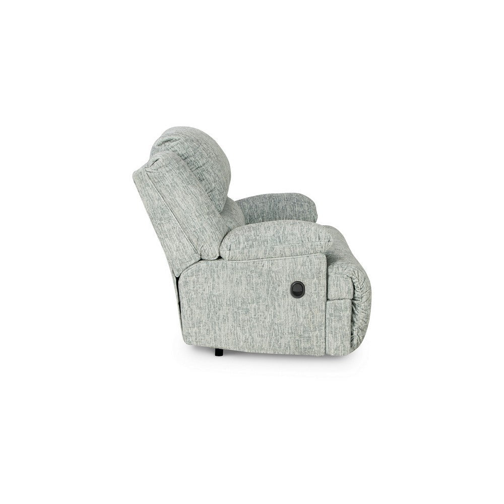 Zil 57 Inch Manual Recliner Chair Zero Wall Wide Seat Gray Polyester By Casagear Home BM309343