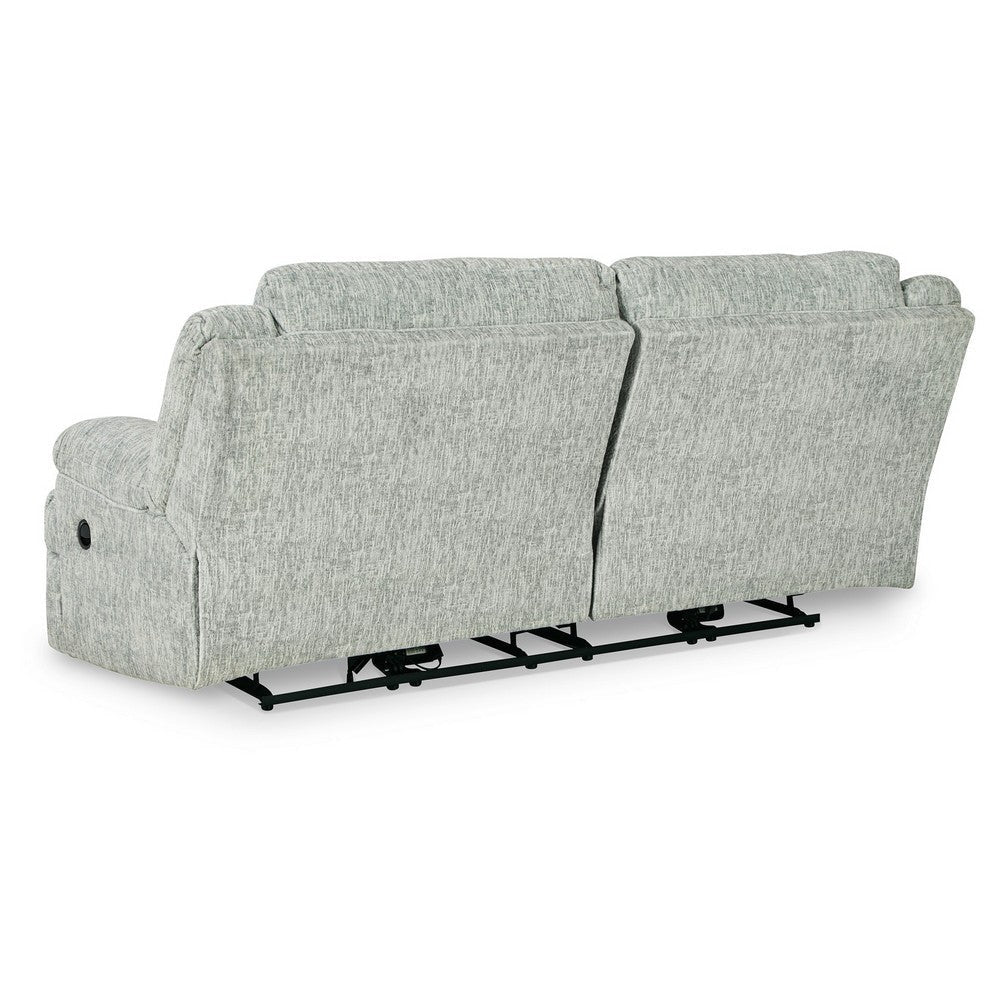 Zil 93 Inch Manual Recliner Sofa Cushioned Wide Seat Gray Polyester By Casagear Home BM309344