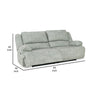 Zil 93 Inch Manual Recliner Sofa Cushioned Wide Seat Gray Polyester By Casagear Home BM309344