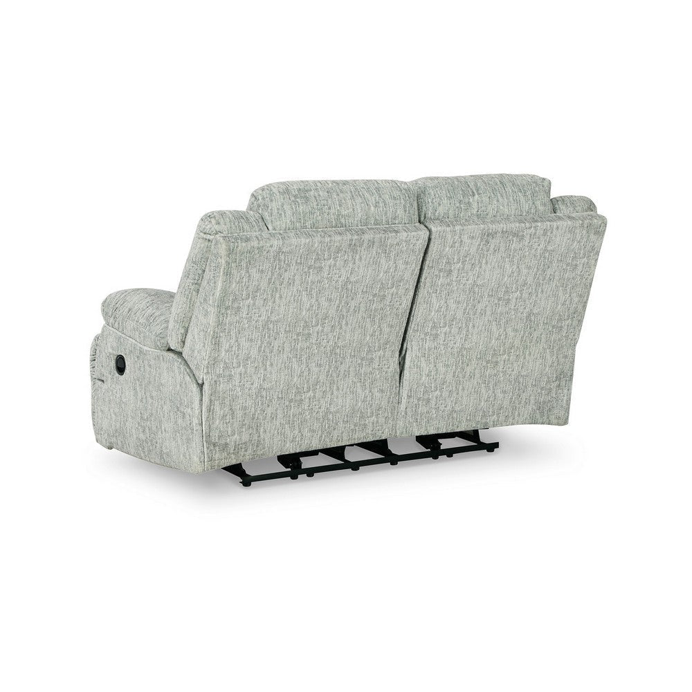 Zil 68 Inch Manual Recliner Loveseat Cushioned Seat Gray Polyester By Casagear Home BM309345